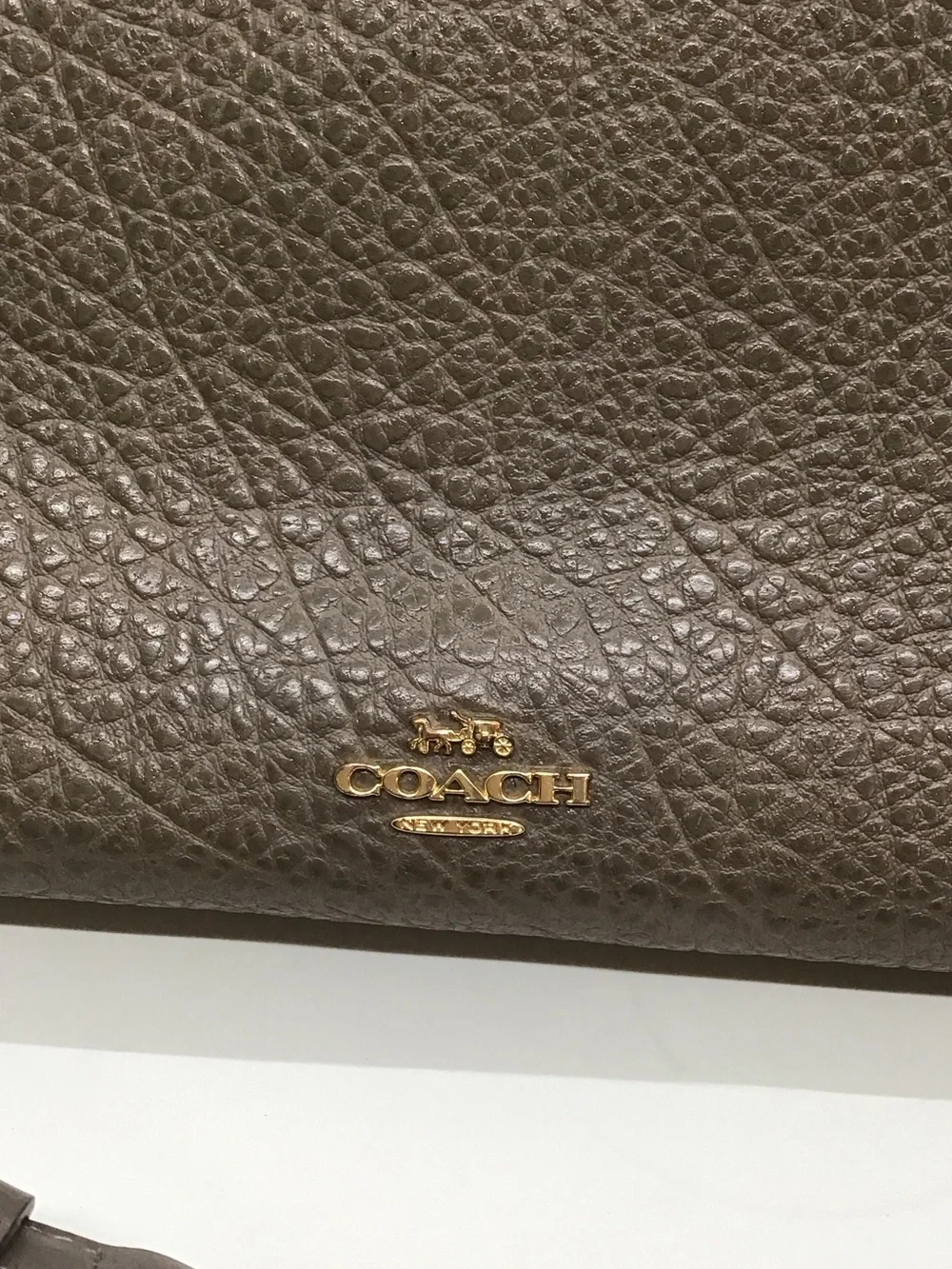 Coach Taupe Shoulder Bag with Gold Hardware